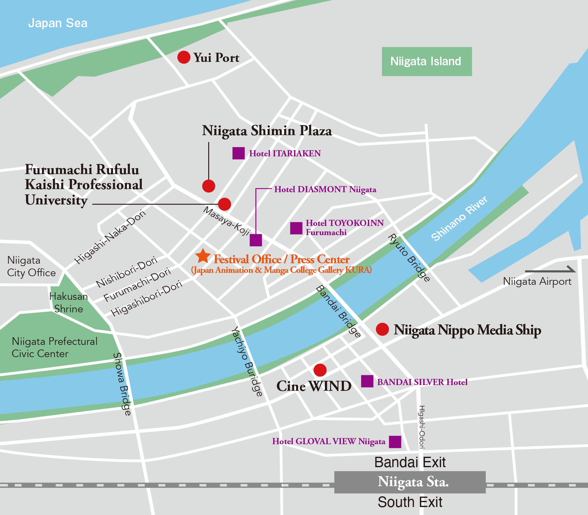 Access to Niigata City and Festival Venues